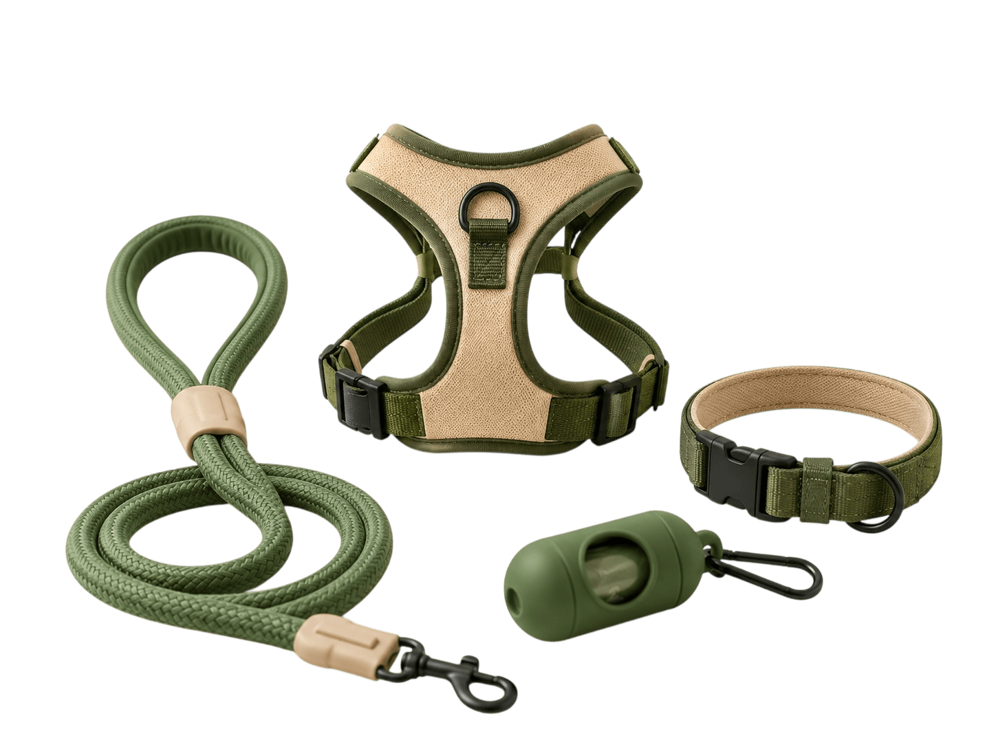 Custom pet walking products including leashes collars and harnesses