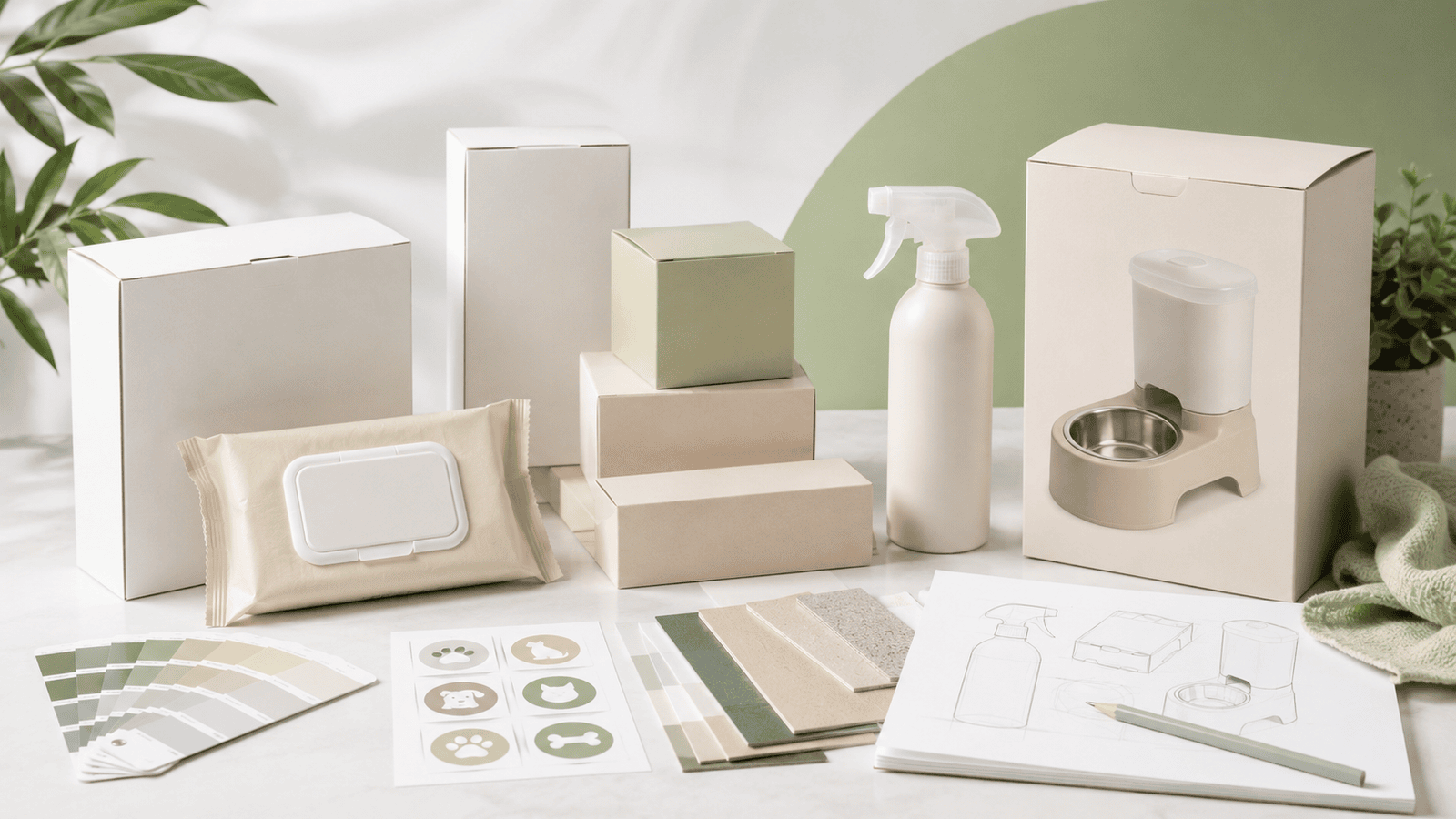 OEM ODM guide resource category image showing pet product packaging customization and private label development