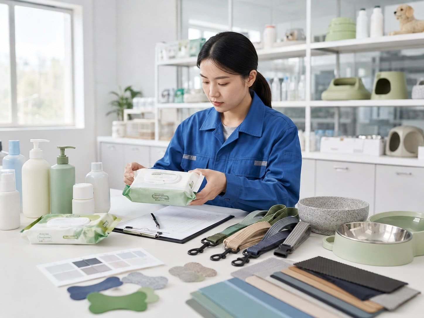 Pet supplies material and sample check for quality control
