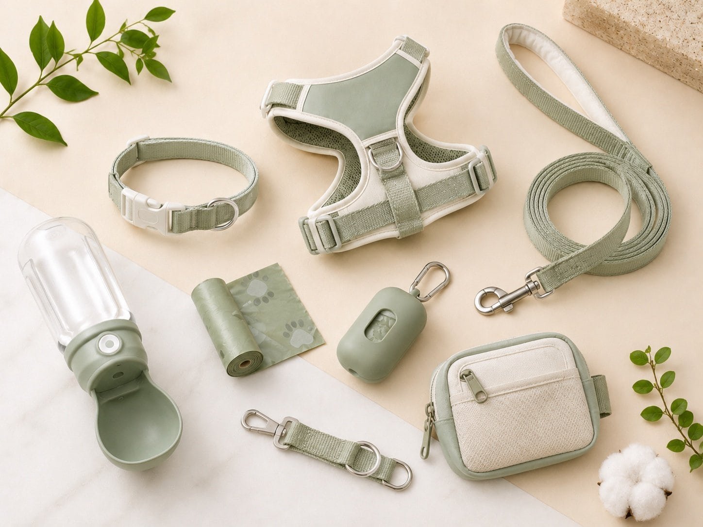 pet-walking-products-flatlay-category-b2b-manufacturer