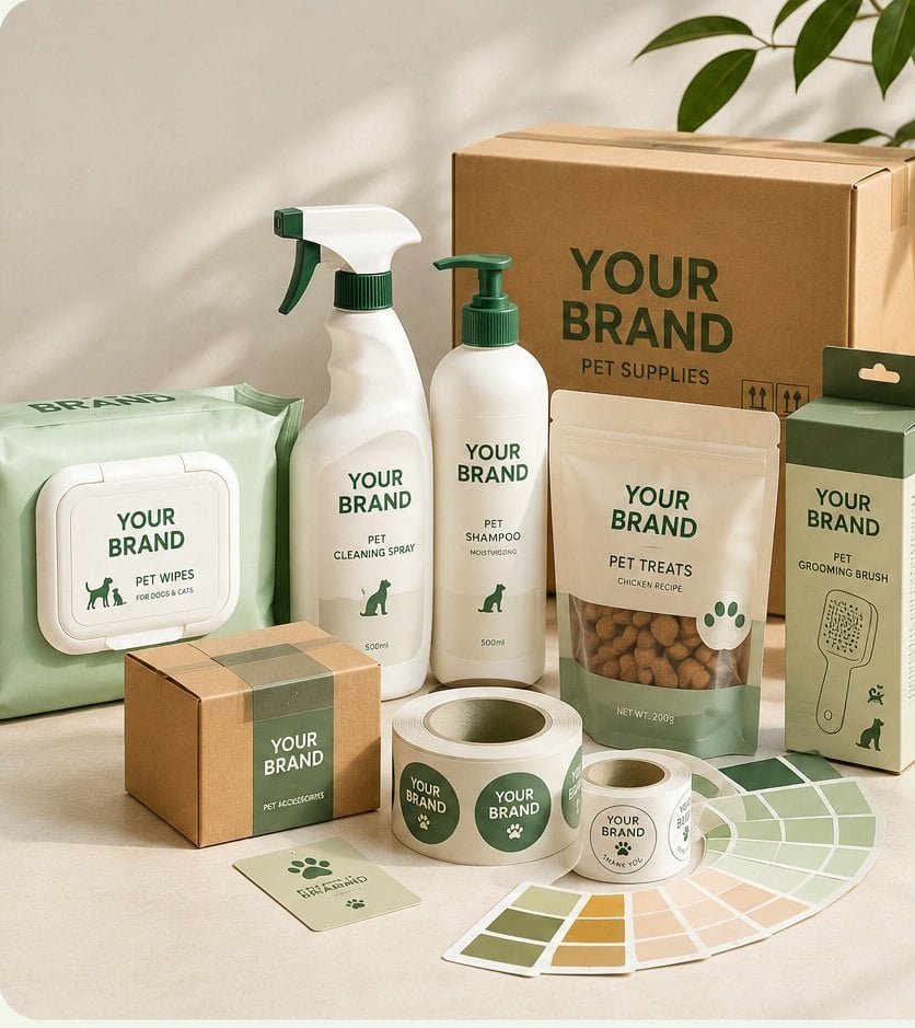 Private label pet product packaging solutions for custom pet supplies